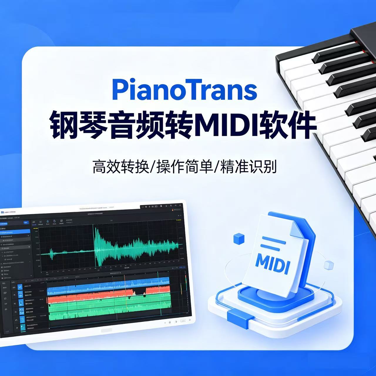 AI钢琴音频转MIDI软件PianoTrans下载