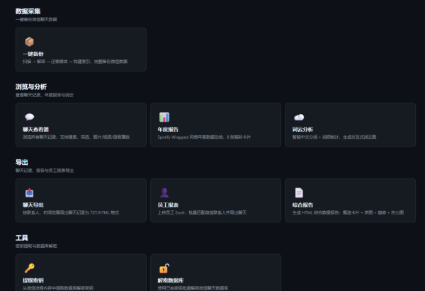 微信聊天记录一键备份工具 WeChat EXP：免费导出图片语音，还能生成年度聊天报告！